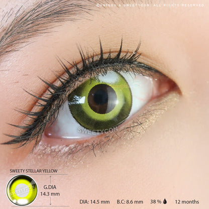 Sweety Stellar Yellow (1 lens/pack)-Colored Contacts-SweetyCon