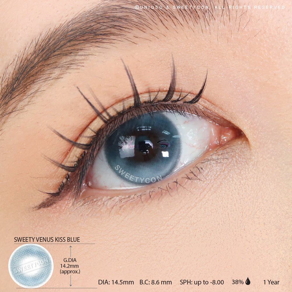 Sweety Venus Kiss Blue (1 lens/pack)-Colored Contacts-SweetyCon