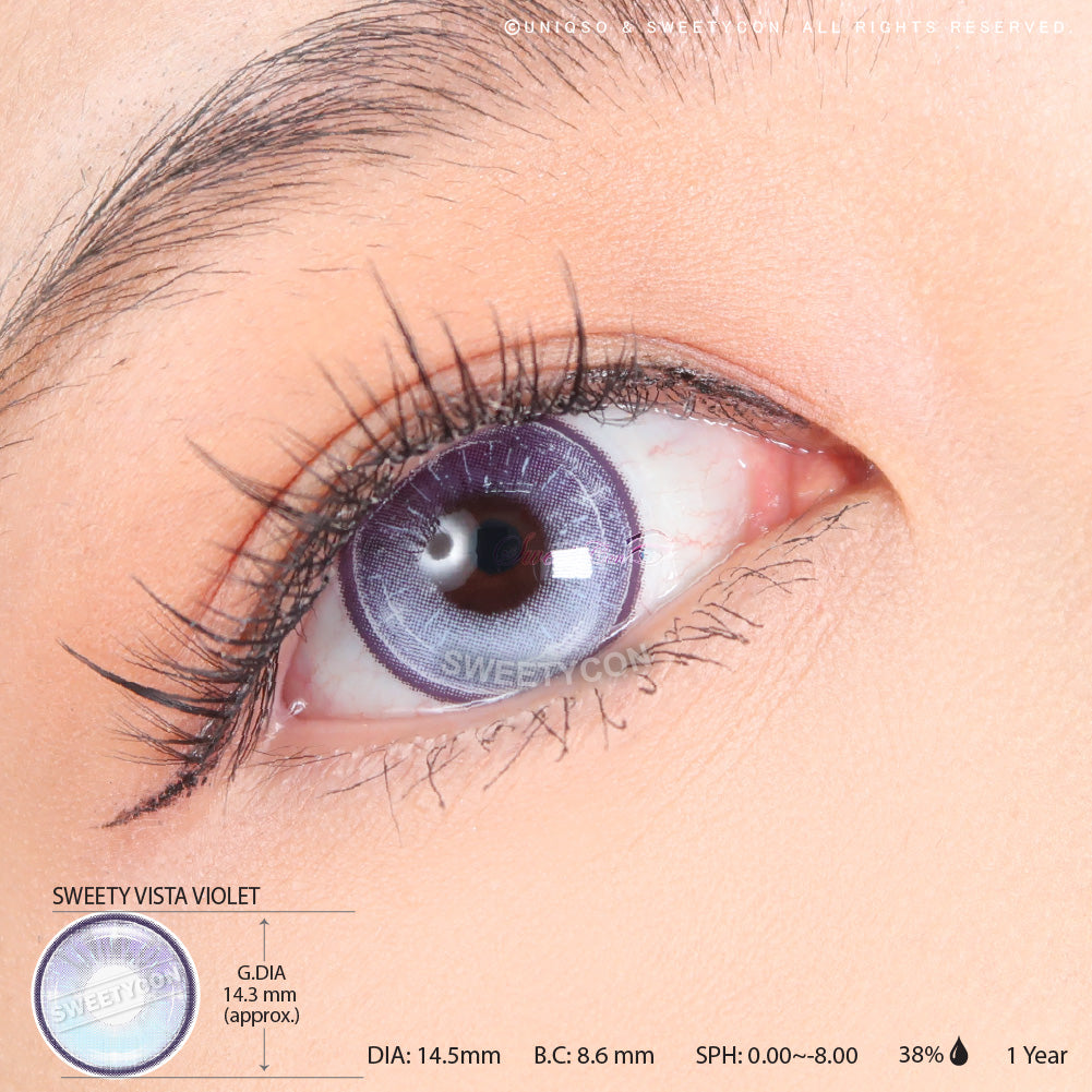 Sweety Vista Violet (1 lens/pack)-Colored Contacts-SweetyCon