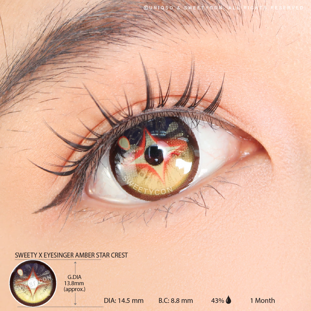 Sweety x Eyesinger Amber Star Crest (2 lenses/pack)-Colored Contacts-SweetyCon