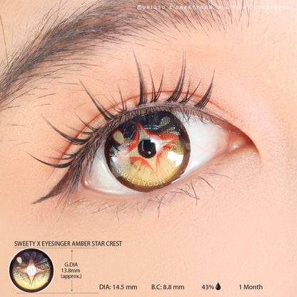 Sweety x Eyesinger Amber Star Crest (2 lenses/pack)-Colored Contacts-SweetyCon