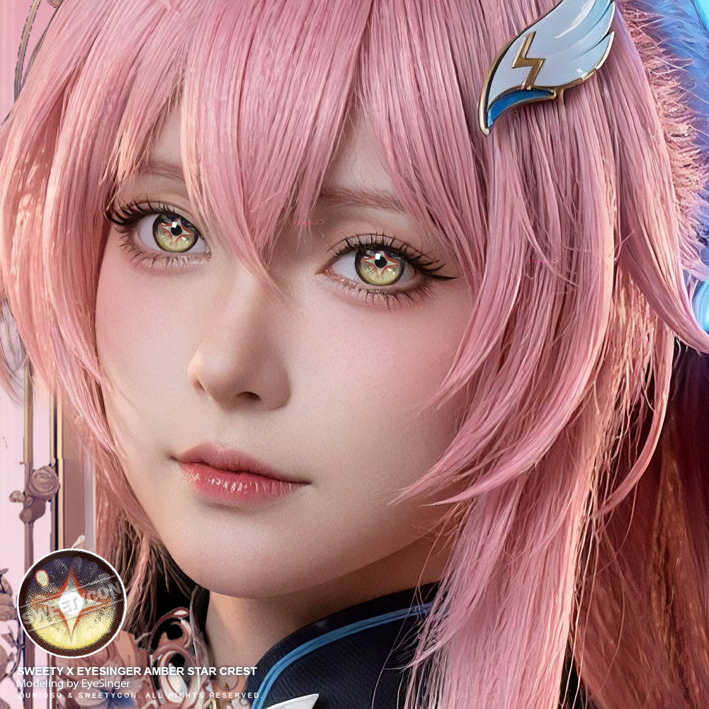 Sweety x Eyesinger Amber Star Crest (2 lenses/pack)-Colored Contacts-SweetyCon