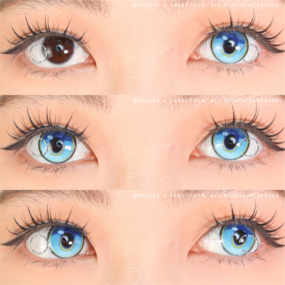 Sweety x Eyesinger Crystal Diamond Aqua (2 lenses/pack)-Colored Contacts-SweetyCon