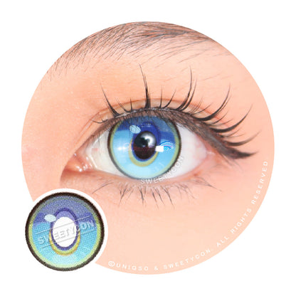 Sweety x Eyesinger Crystal Diamond Aqua (2 lenses/pack)-Colored Contacts-SweetyCon