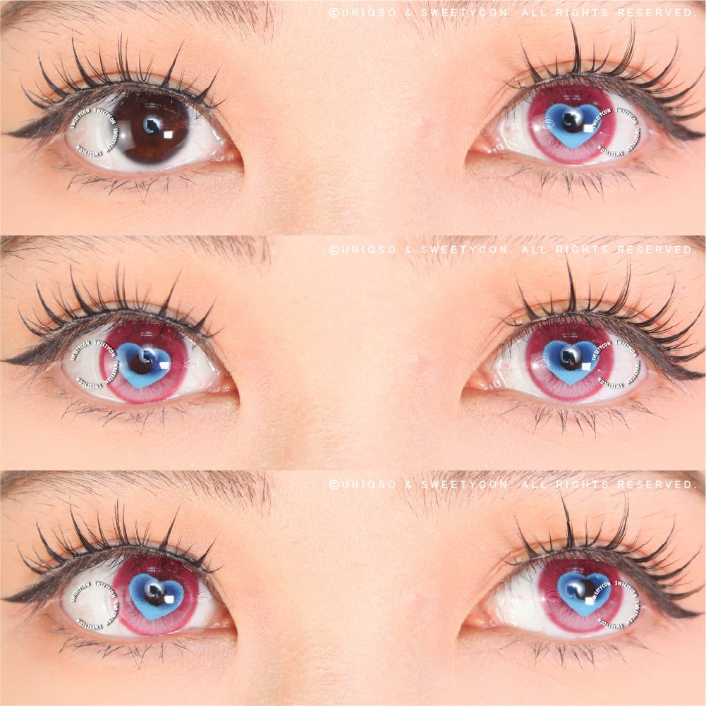 Sweety x Eyesinger Cupid Heart Pink (2 lenses/pack)-Colored Contacts-UNIQSO