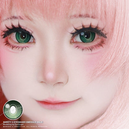 Sweety x Eyesinger Emerald Halo (2 lenses/pack)-Colored Contacts-SweetyCon