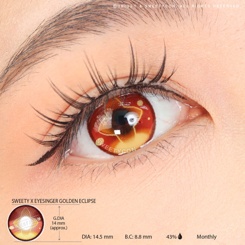 Sweety x Eyesinger Golden Eclipse (2 lenses/pack)-Colored Contacts-SweetyCon