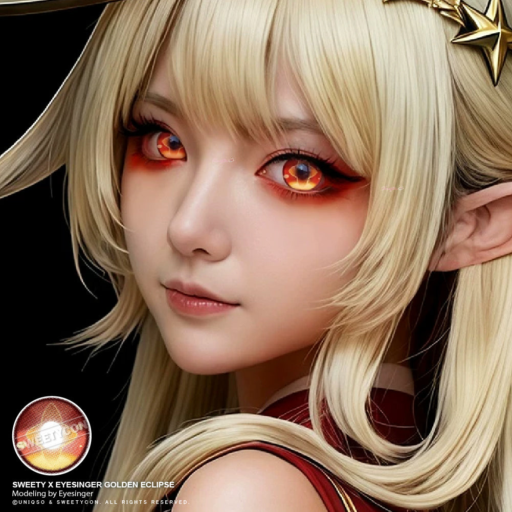 Sweety x Eyesinger Golden Eclipse (2 lenses/pack)-Colored Contacts-SweetyCon