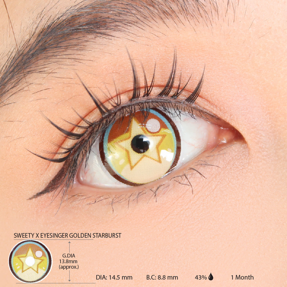 Sweety x Eyesinger Golden Starburst (2 lenses/pack)-Colored Contacts-SweetyCon