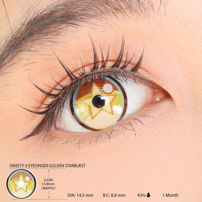 Sweety x Eyesinger Golden Starburst (2 lenses/pack)-Colored Contacts-SweetyCon