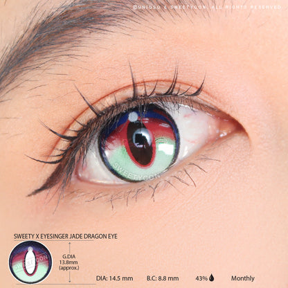 Sweety x Eyesinger Jade Dragon Eye (2 lenses/pack)-Colored Contacts-UNIQSO