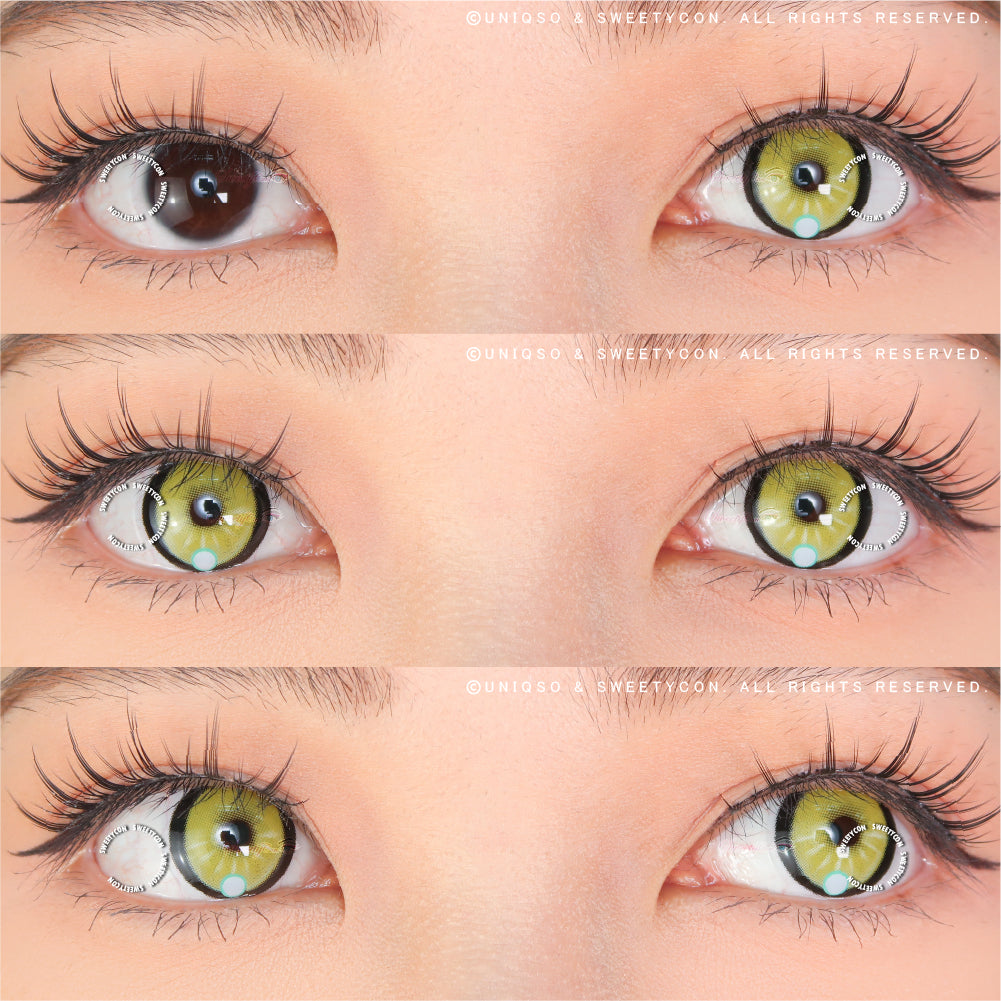 Sweety x Eyesinger Neon Eclipse Yellow (2 lenses/pack)-Colored Contacts-SweetyCon