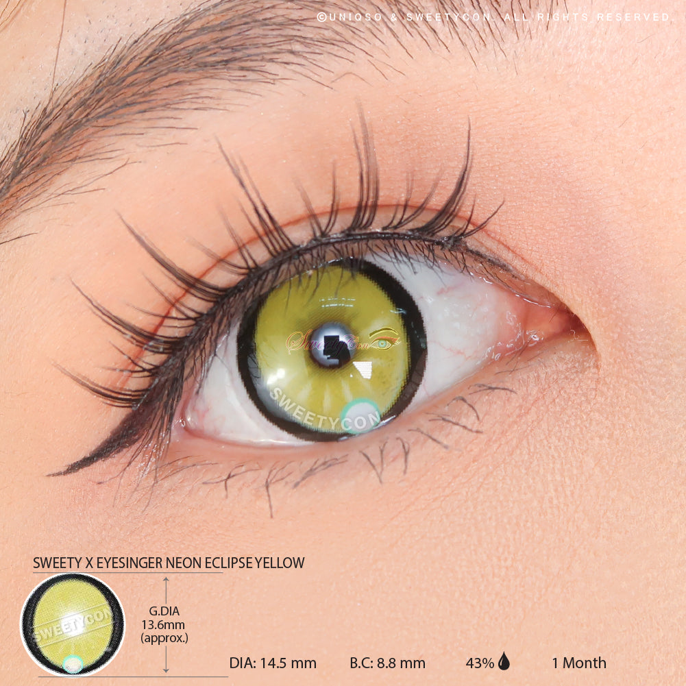 Sweety x Eyesinger Neon Eclipse Yellow (2 lenses/pack)-Colored Contacts-SweetyCon