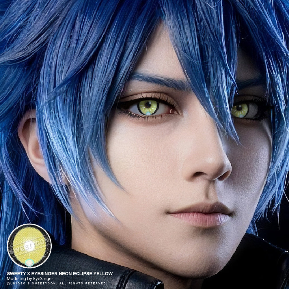Sweety x Eyesinger Neon Eclipse Yellow (2 lenses/pack)-Colored Contacts-SweetyCon