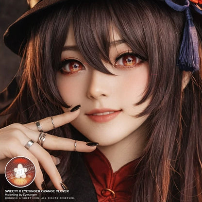 Sweety x Eyesinger Orange Clover (2 lenses/pack)-Colored Contacts-SweetyCon
