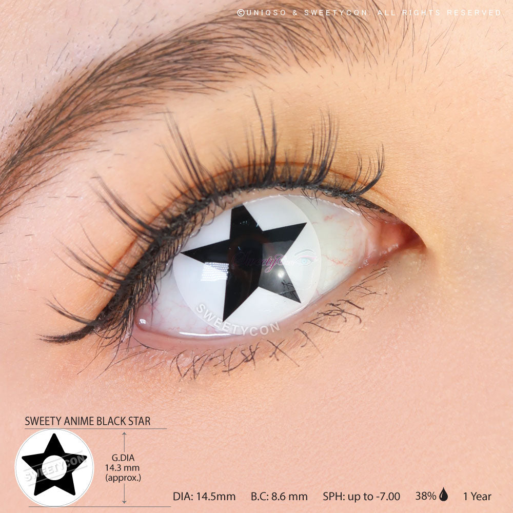 Sweety Anime Black Star (1 lens/pack)-Colored Contacts-UNIQSO