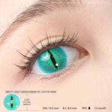 Load image into Gallery viewer, Sweety Crazy Green Demon Eye / Cat Eye (New) (1 lens/pack)-Crazy Contacts-UNIQSO
