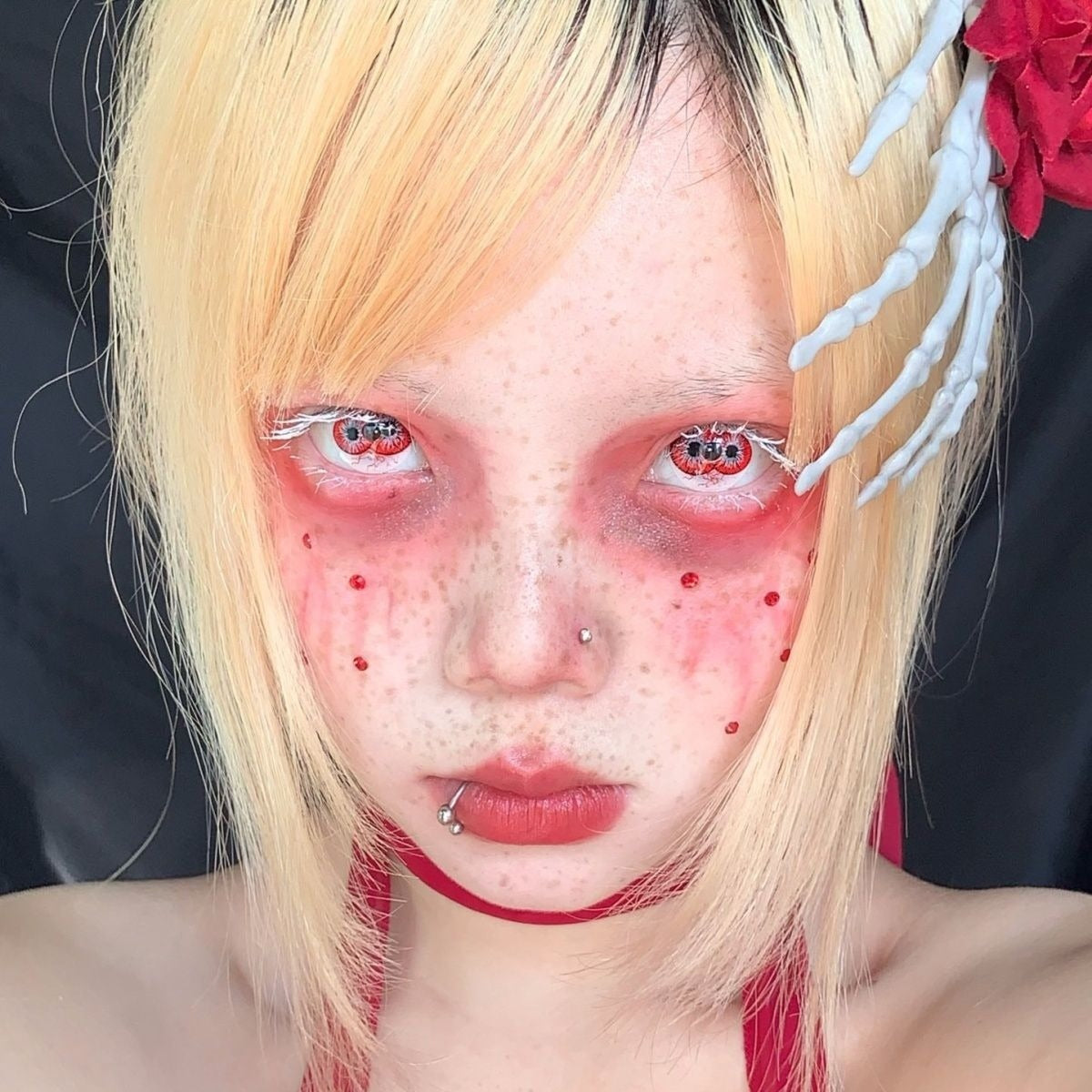 Sweety Crazy Twin Hex Red (1 lens/pack)-Crazy Contacts-UNIQSO