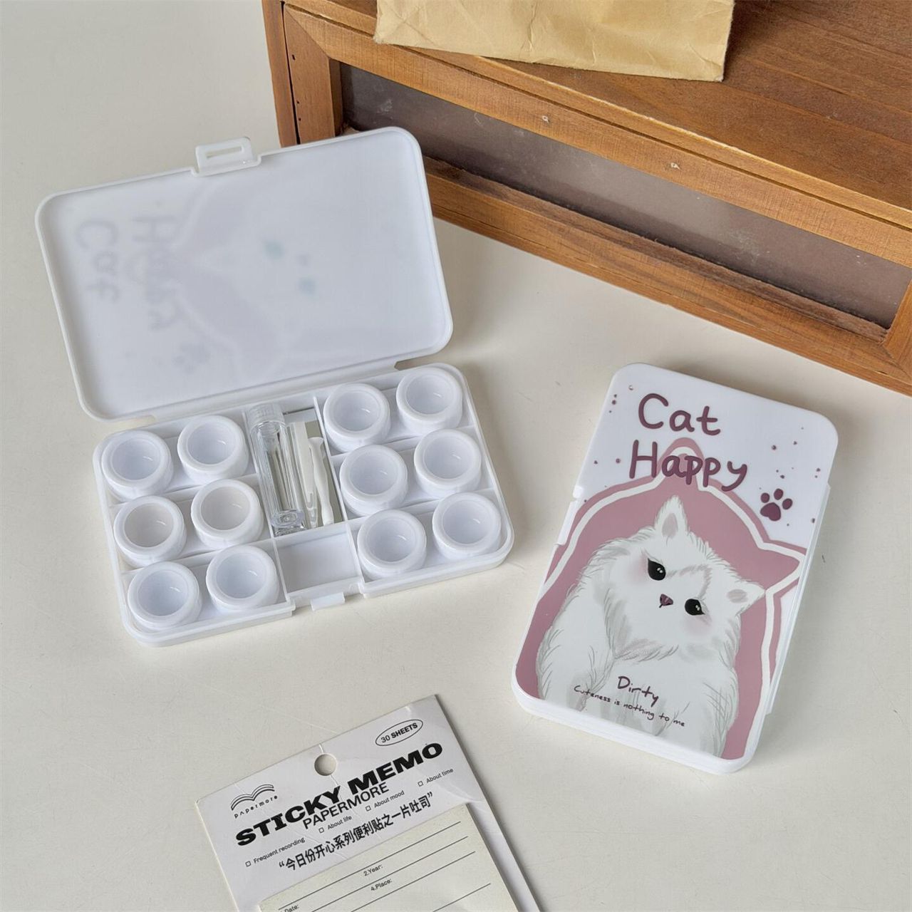 Lens Case Travel Kit - Happy Kitty-Lens Case-UNIQSO