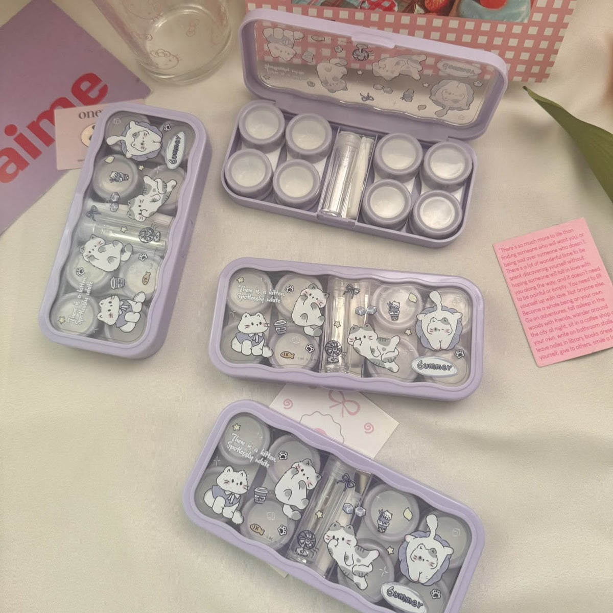 Lens Case Travel Kit - Sweet Kitty-Lens Case-UNIQSO