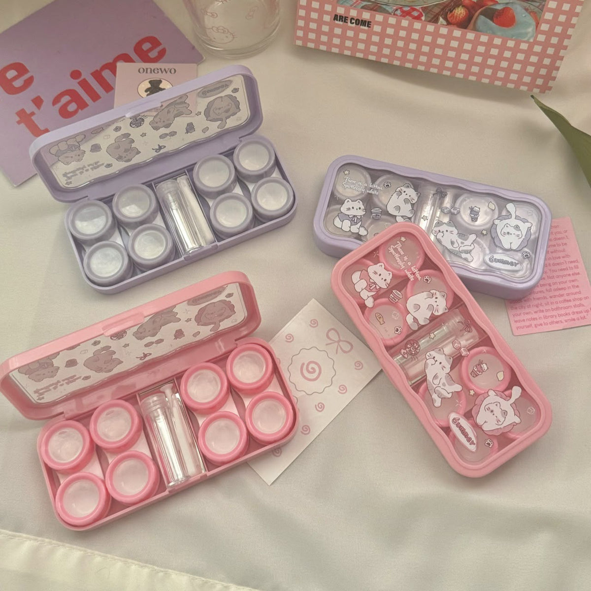 Lens Case Travel Kit - Sweet Kitty-Lens Case-UNIQSO