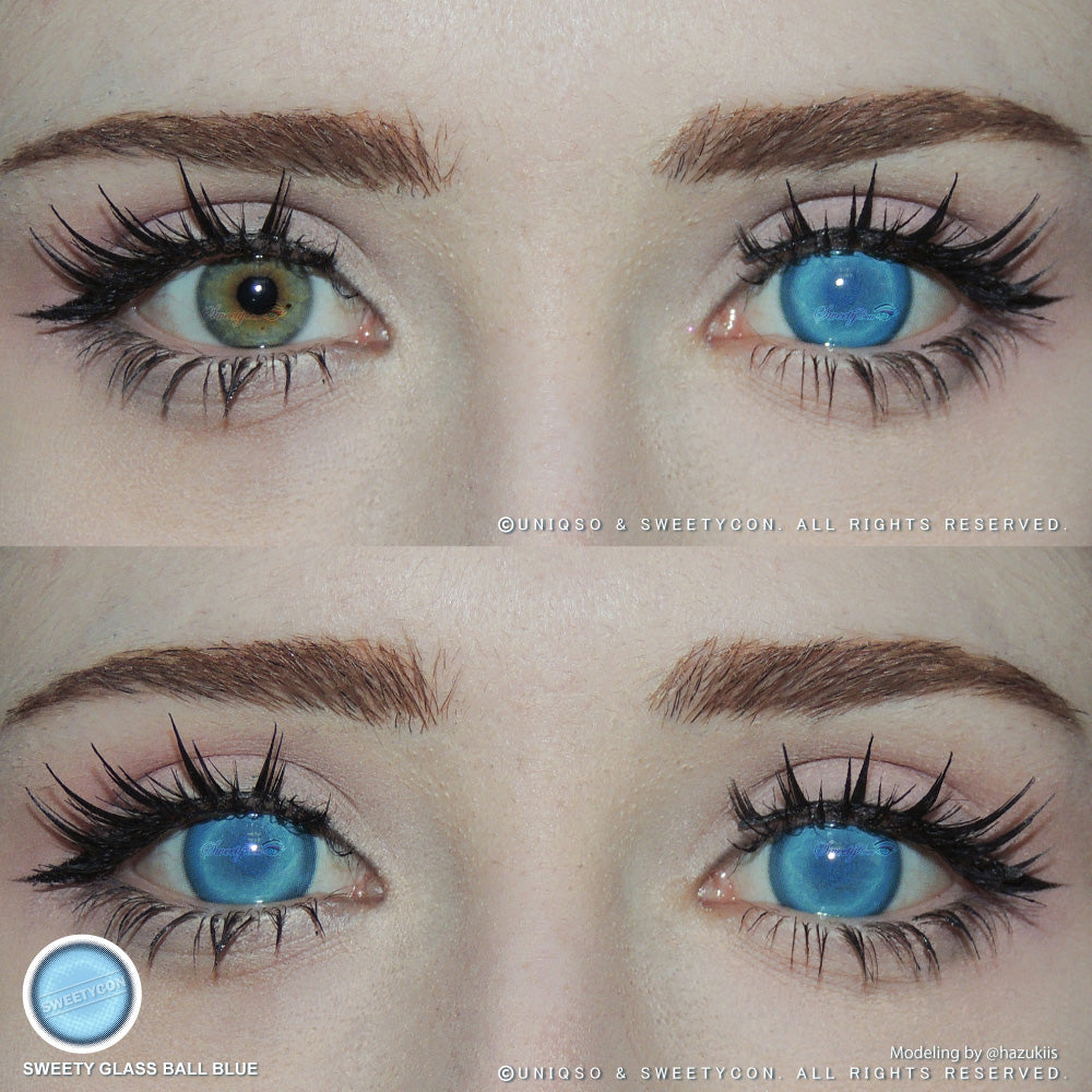 Sweety Glass Ball Blue (1 lens/pack)-Colored Contacts-UNIQSO