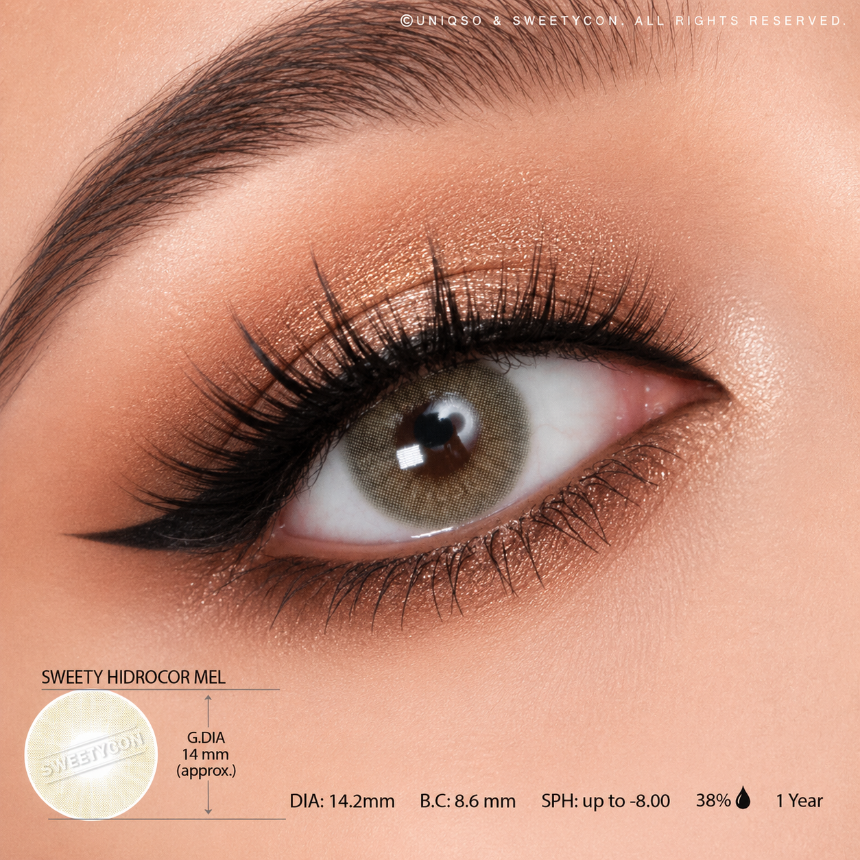Sweety Hidrocor Mel (1 lens/pack)-Colored Contacts-UNIQSO