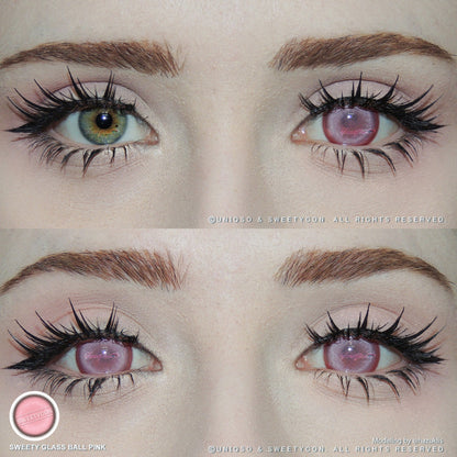 Sweety Glass Ball Pink (1 lens/pack)-Colored Contacts-UNIQSO