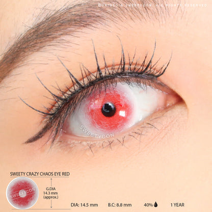 Sweety Crazy Chaos Eye Red (1 lens/pack)-Crazy Contacts-UNIQSO