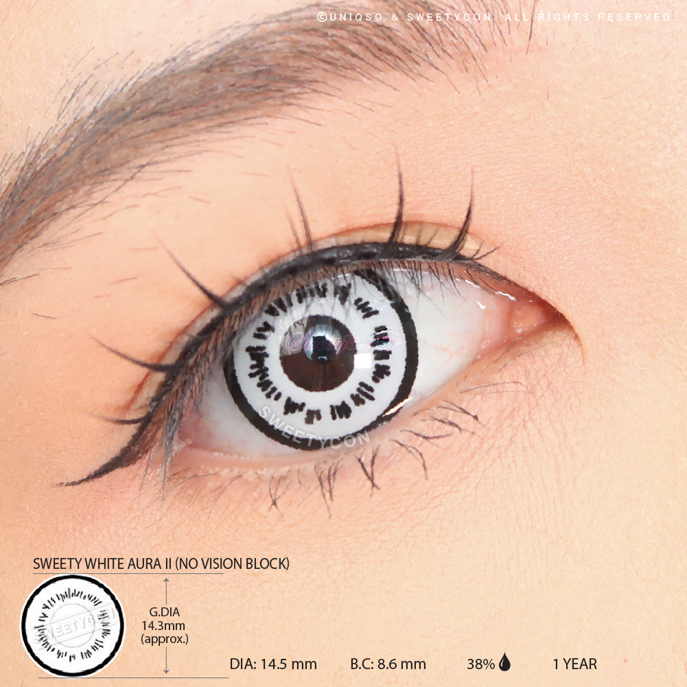 Sweety White Aura II (No Vision Block) (1 lens/pack)-Colored Contacts-UNIQSO
