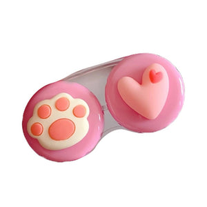 Cute Paw & Love Lens Case Travel Kit (2 Pairs)-Lens Case-UNIQSO