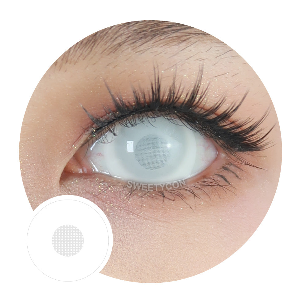 Sweety Mini Sclera UV White Blind Mesh-Mini Sclera Contacts-UNIQSO