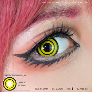 Sweety Crazy Yellow Rings V3 (Makima Chainsaw Man)-Crazy Contacts-UNIQSO
