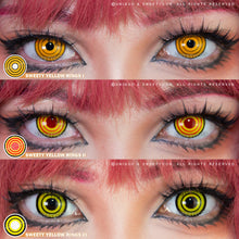 Load image into Gallery viewer, Sweety Crazy Yellow Rings (Chainsaw Man - Makima) (1 lens/pack)-Crazy Contacts-UNIQSO
