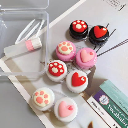 Cute Paw & Love Lens Case Travel Kit (3 Pairs)-Lens Case-SweetyCon