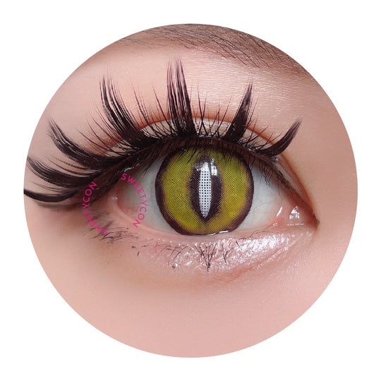 Sweety Crazy Yellow Demon Eye White Slit (1 lens/pack)