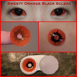 Sweety Orange Black Sclera Contacts-Sclera Contacts-UNIQSO