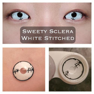Sweety Sclera Contacts White Stitched (1 lens/pack)-Sclera Contacts-UNIQSO