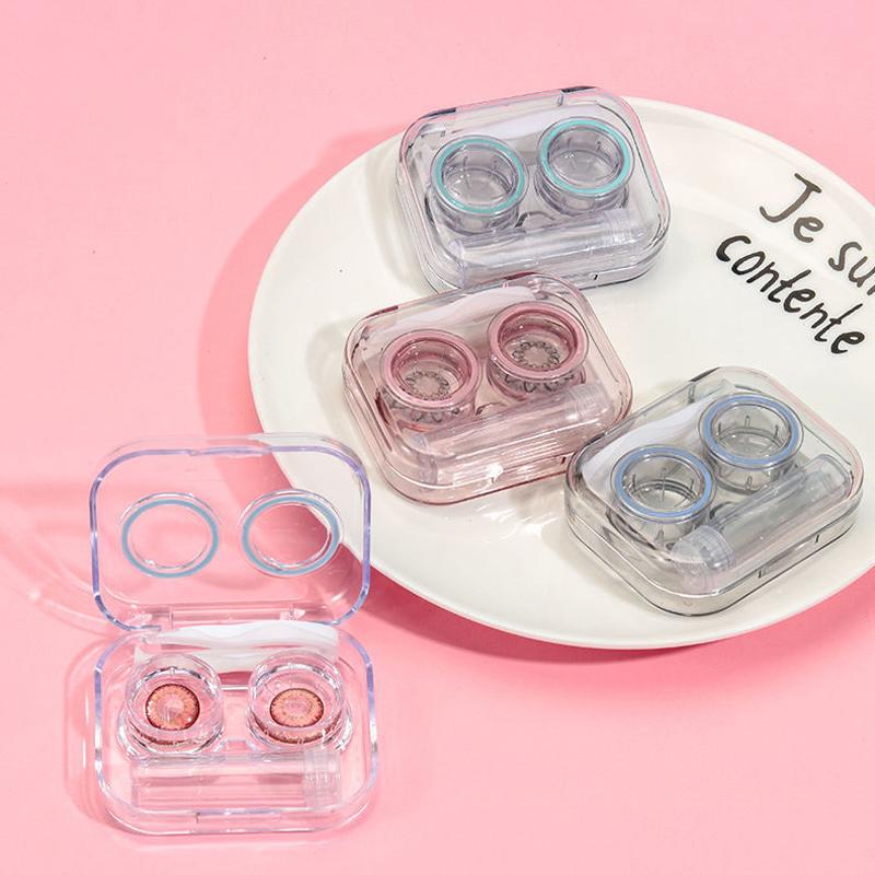Leak Proof & Non Screw Cap Transparent Contact Lens Case (Random Color)-Lens Case-SweetyCon