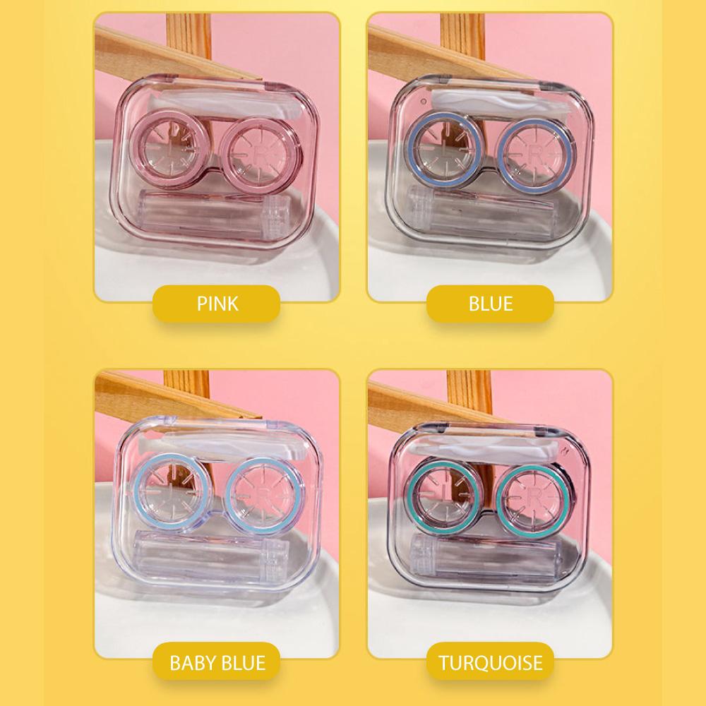 Leak Proof & Non Screw Cap Transparent Contact Lens Case (Random Color)-Lens Case-SweetyCon