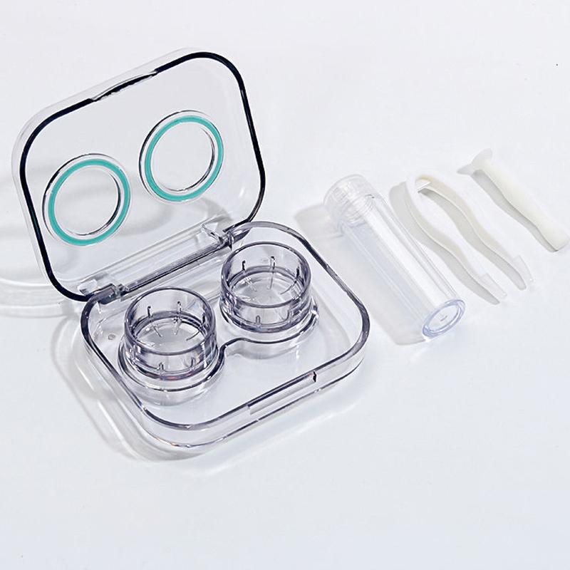 Leak Proof & Non Screw Cap Transparent Contact Lens Case (Random Color)-Lens Case-SweetyCon