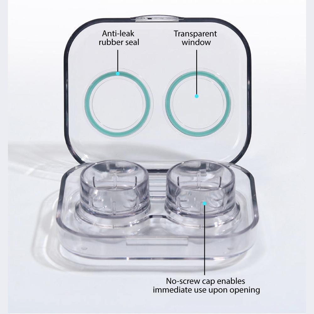 Leak Proof & Non Screw Cap Transparent Contact Lens Case (Random Color)-Lens Case-SweetyCon