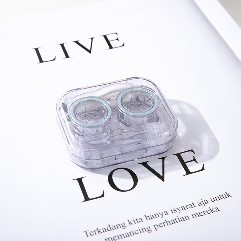 Leak Proof & Non Screw Cap Transparent Contact Lens Case (Random Color)-Lens Case-SweetyCon