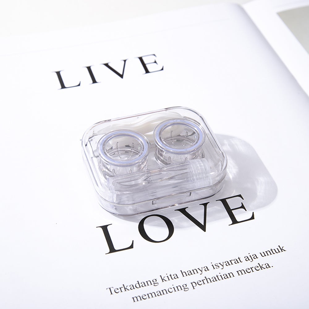 Leak Proof & Non Screw Cap Transparent Contact Lens Case (Random Color)-Lens Case-SweetyCon