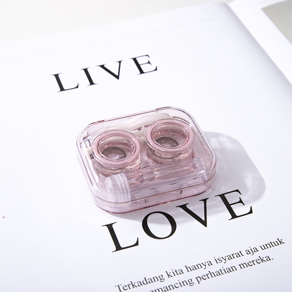 Leak Proof & Non Screw Cap Transparent Contact Lens Case (Random Color)-Lens Case-SweetyCon