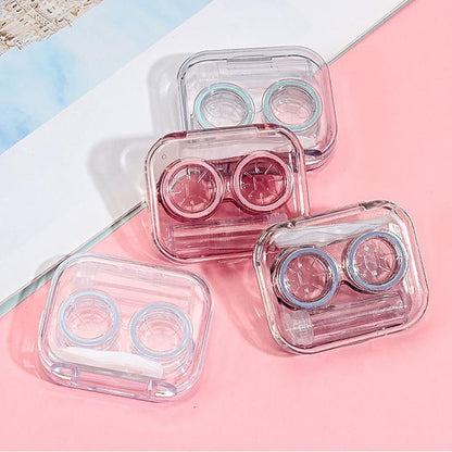 Leak Proof & Non Screw Cap Transparent Contact Lens Case (Random Color)-Lens Case-SweetyCon