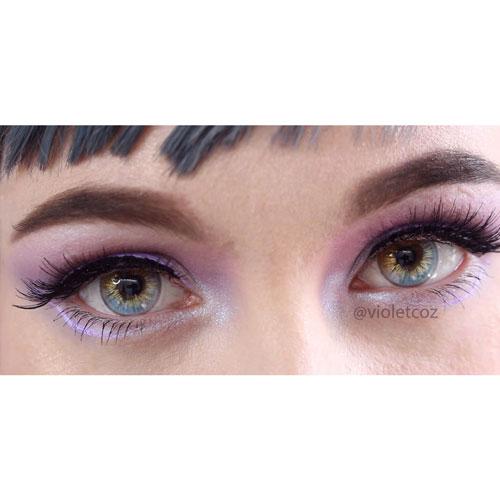 Sweety Anime Shining Heart Blue Brown (1 lens/pack)-Colored Contacts-SweetyCon