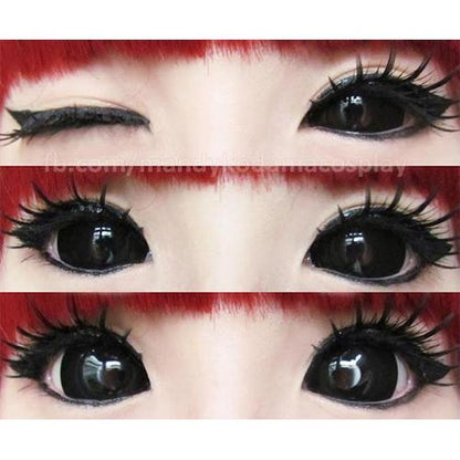 Sweety Black Sclera Contacts Sabretooth/Blackout/Black with Prescription (1 lens/pack)-Sclera Contacts-SweetyCon