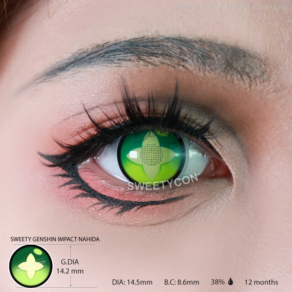 Sweety Clover Green (1 lens/pack)-Colored Contacts-SweetyCon