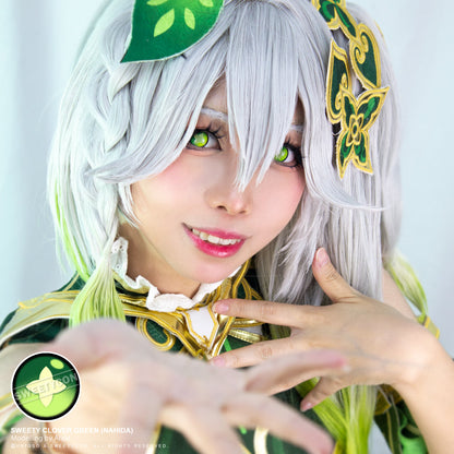 Sweety Clover Green (1 lens/pack)-Colored Contacts-SweetyCon